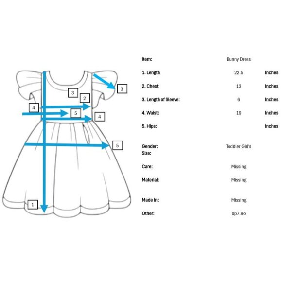 Bunny Rabbit Easter Dress Toddler Girls 3T Bunnies Playing in Grassy Field - Picture 9 of 9